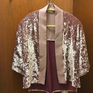 Loose fitted velvet cardigan